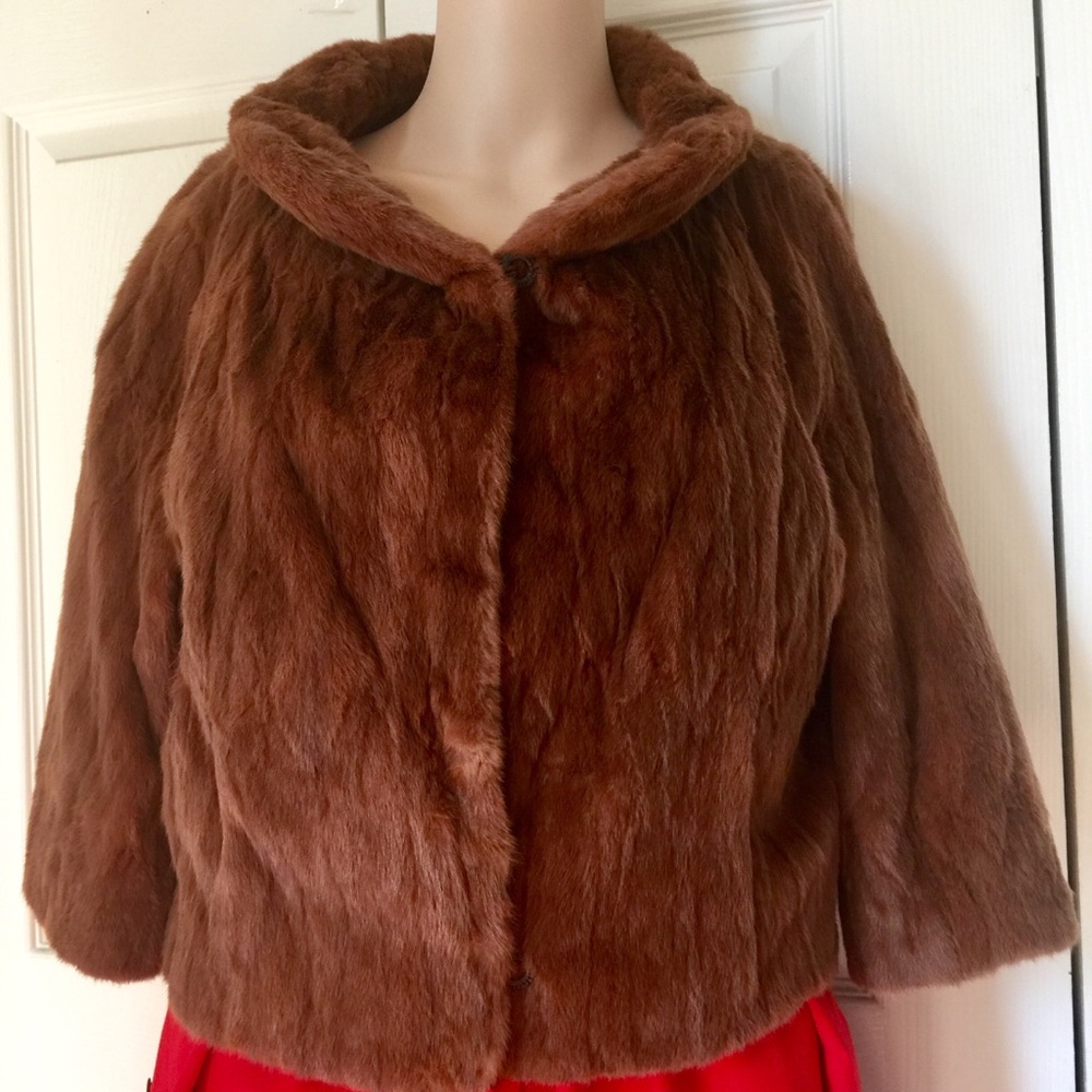 Hendricks furs genuine rabbit Fur cropped bolero